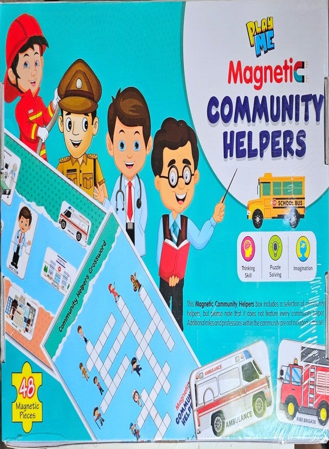 KITIKITTZ Kiti Kits Magnetic Community Helpers 2-in-1 Learning Game - 48 Magnetic Pieces, 4 Professions (Doctor, Teacher, Police, Firefighter) - Educational Toy for Kids Age 5+ - Image 2
